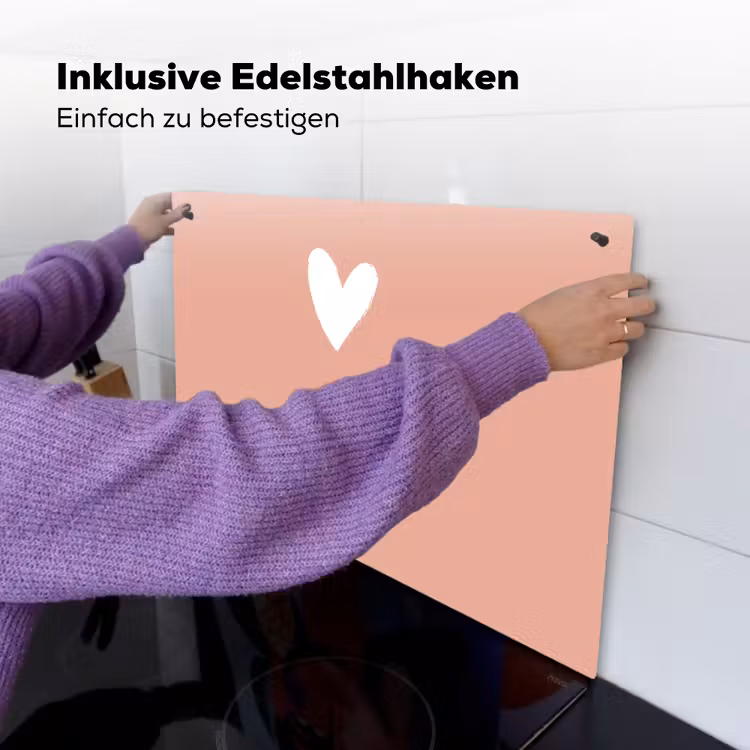2-in-1 Herdabdeckplatte & Spritzschutz - Geschenk zum Muttertag super mum hellrosa/weiß - Presentje voor Moederdag super mama lichtroze/wit Inductie beschemer met haakjes klein