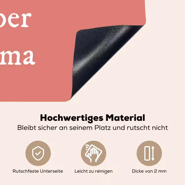 2-in-1 Herdabdeckplatte & Spritzschutz - Geschenk zum Muttertag super mum rosa/weiß - Presentje voor Moederdag super mama roze/wit Inductie beschemer met haakjes klein