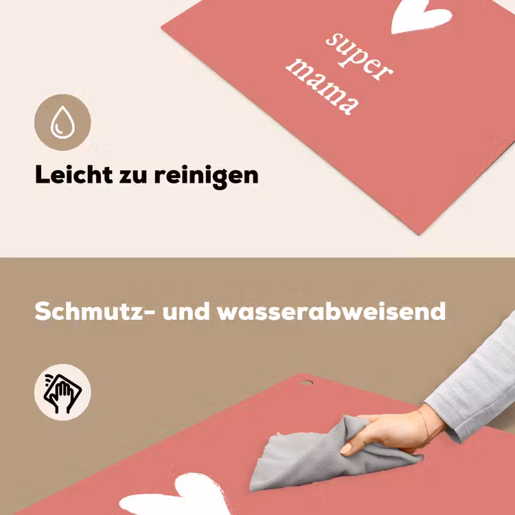 2-in-1 Herdabdeckplatte & Spritzschutz - Geschenk zum Muttertag super mum rosa/weiß - Presentje voor Moederdag super mama roze/wit Inductie beschemer met haakjes klein