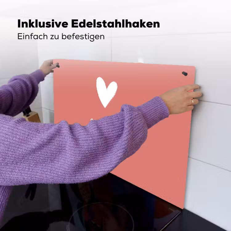 2-in-1 Herdabdeckplatte & Spritzschutz - Geschenk zum Muttertag super mum rosa/weiß - Presentje voor Moederdag super mama roze/wit Inductie beschemer met haakjes klein
