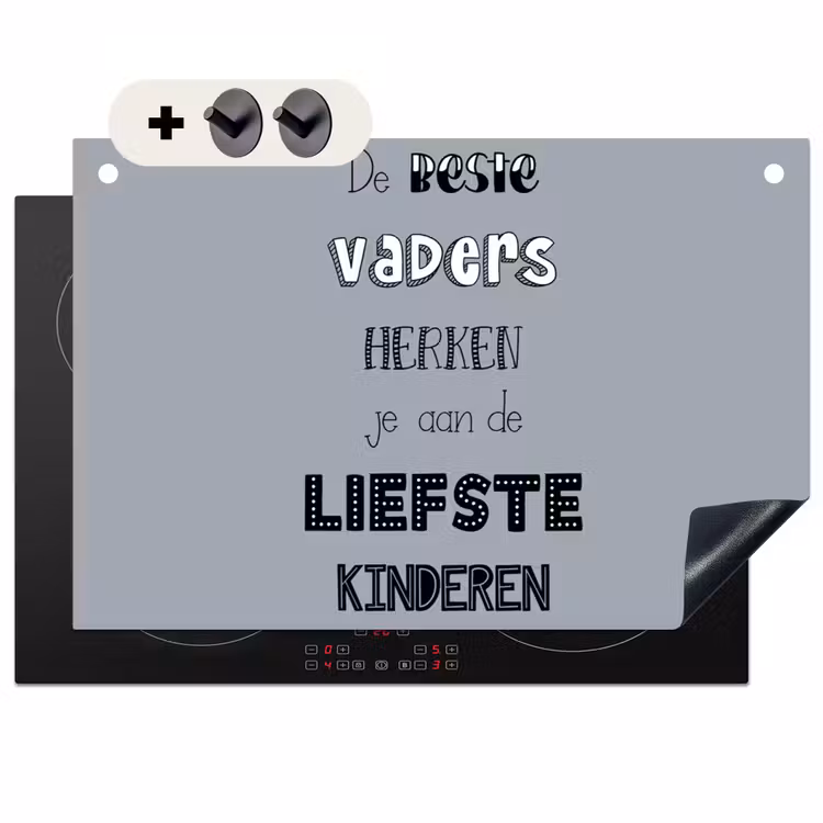 2-in-1 Herdabdeckplatte & Spritzschutz - Geschenk zum Vatertag - Vater - Sprichwörter - Die besten Väter - Zitat - Vaderdag geschenk - Vader - Spreuken - De beste vaders - Quote Inductie beschemer met haakjes klein