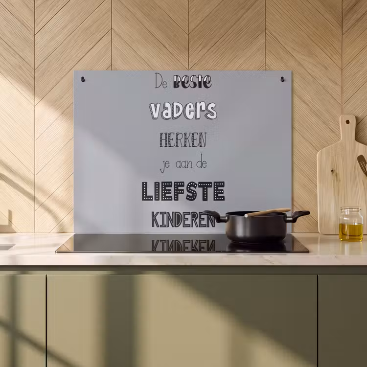 2-in-1 Herdabdeckplatte & Spritzschutz - Geschenk zum Vatertag - Vater - Sprichwörter - Die besten Väter - Zitat - Vaderdag geschenk - Vader - Spreuken - De beste vaders - Quote Inductie beschemer met haakjes klein