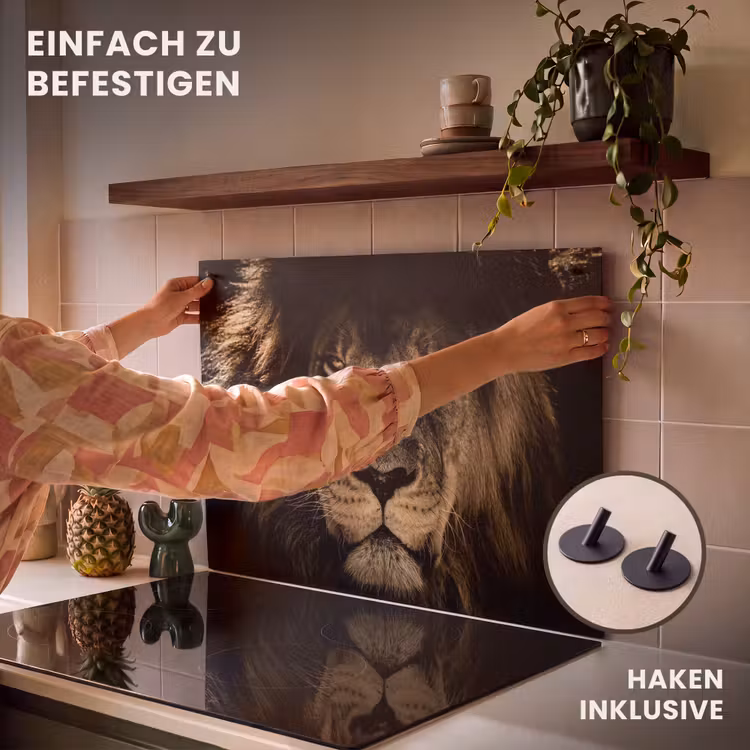 2-in-1 Herdabdeckplatte & Spritzschutz - Gesicht der königlichen Finsternis - Gezicht van de Koninklijke Duisternis Inductie beschemer met haakjes klein