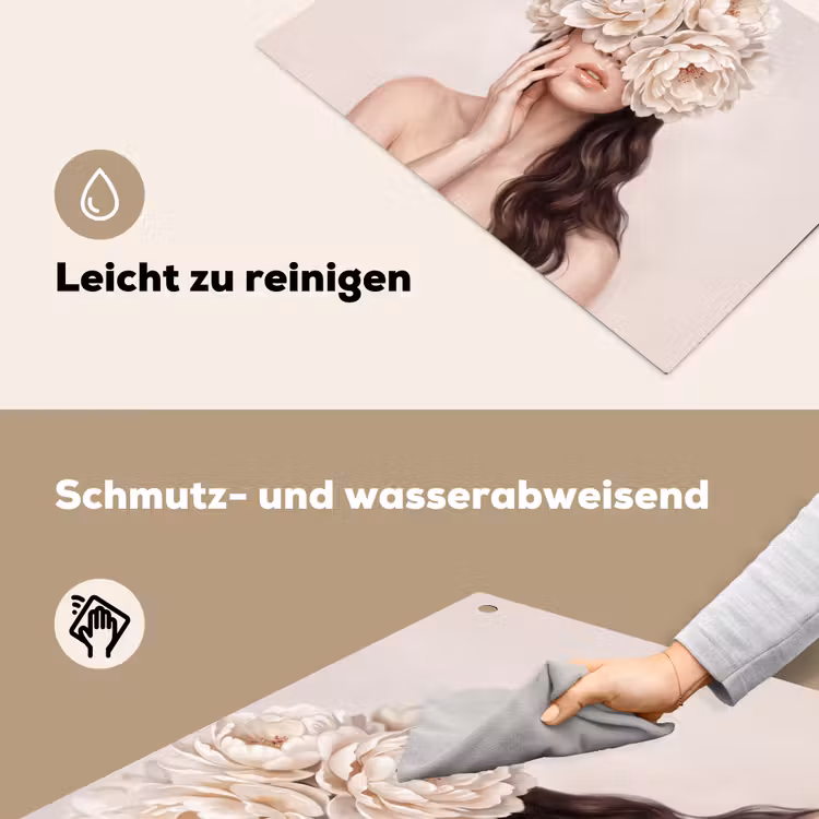 Gezicht - Pioenrozen - Crème Inductie beschemer met haakjes klein -ky-schoon-de