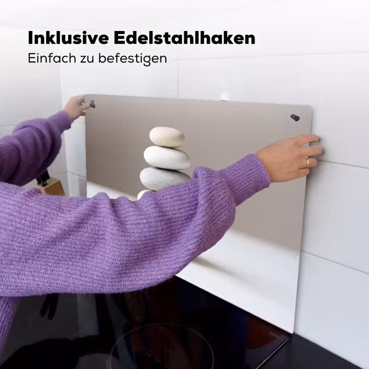 Gestapelde - Stenen - Grijs Inductie beschemer met haakjes klein -ky-ophangen-de