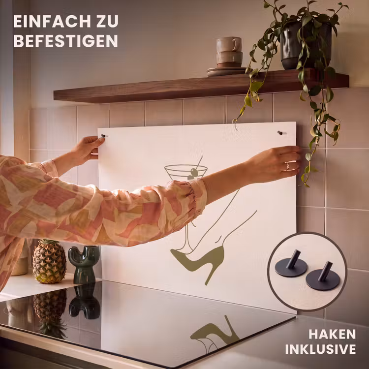 Drank - Martini - Hoge hak - Mode - Groen Inductie beschemer met haakjes klein -ky-ophangen-de