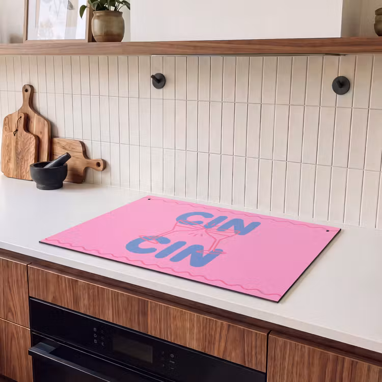 Drank - Glazen - Proost - Modern - Roze Inductie beschemer met haakjes klein -sfeer1