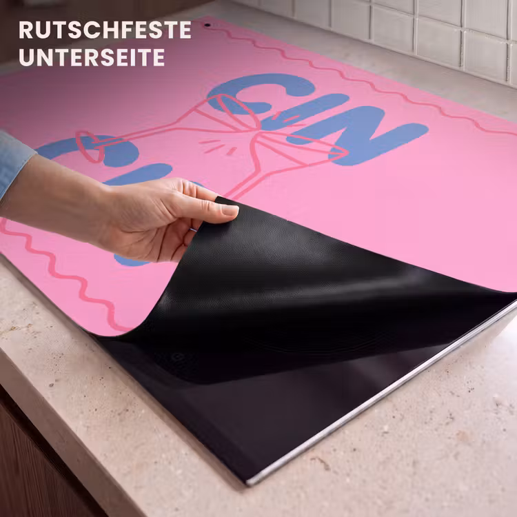 Drank - Glazen - Proost - Modern - Roze Inductie beschemer met haakjes klein -ky-onderkant-de