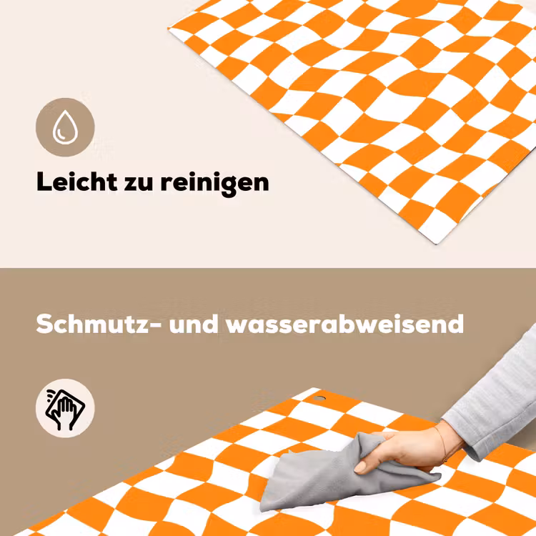 Golvend - Patroon - Oranje Inductie beschemer met haakjes klein 777 -ky-schoon-de