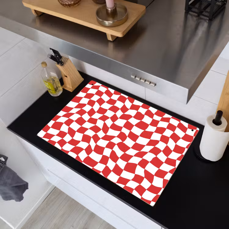 Golvend - Patroon - Rood Inductie beschemer met haakjes klein 777 -sfeer1