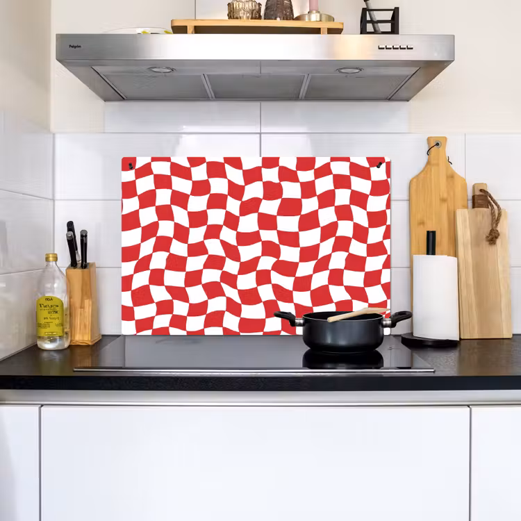 Golvend - Patroon - Rood Inductie beschemer met haakjes klein 777 -sfeer2