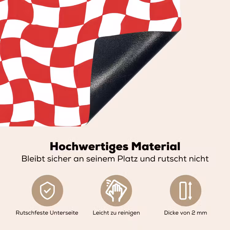 Golvend - Patroon - Rood Inductie beschemer met haakjes klein 777 -ky-onderkant-de