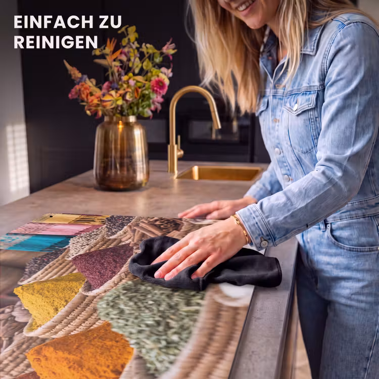 2-in-1 Herdabdeckplatte & Spritzschutz - Gewürze – Körbe – Orientalisch - Kruiden - Manden - Oosters Inductie beschemer met haakjes klein