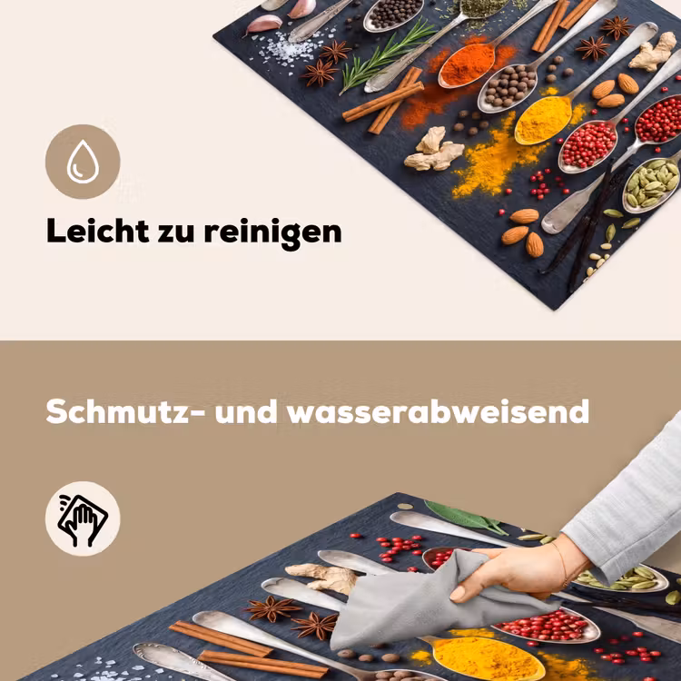 Kruiden - Lepels - Culinair - Kleurrijk - Sfeervol Inductie beschemer met haakjes klein -ky-schoon-de