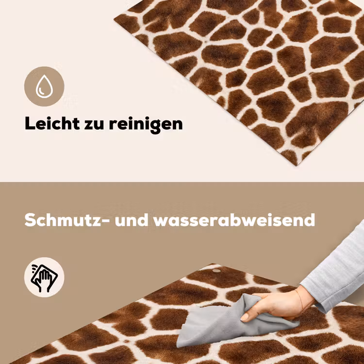 Giraf - Vacht - Klassiek - Bruin Inductie beschemer met haakjes klein -ky-schoon-de