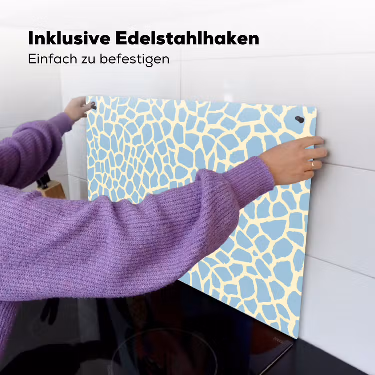 Giraf - Modern - Blauw Inductie beschemer met haakjes klein 777 -ky-ophangen-de