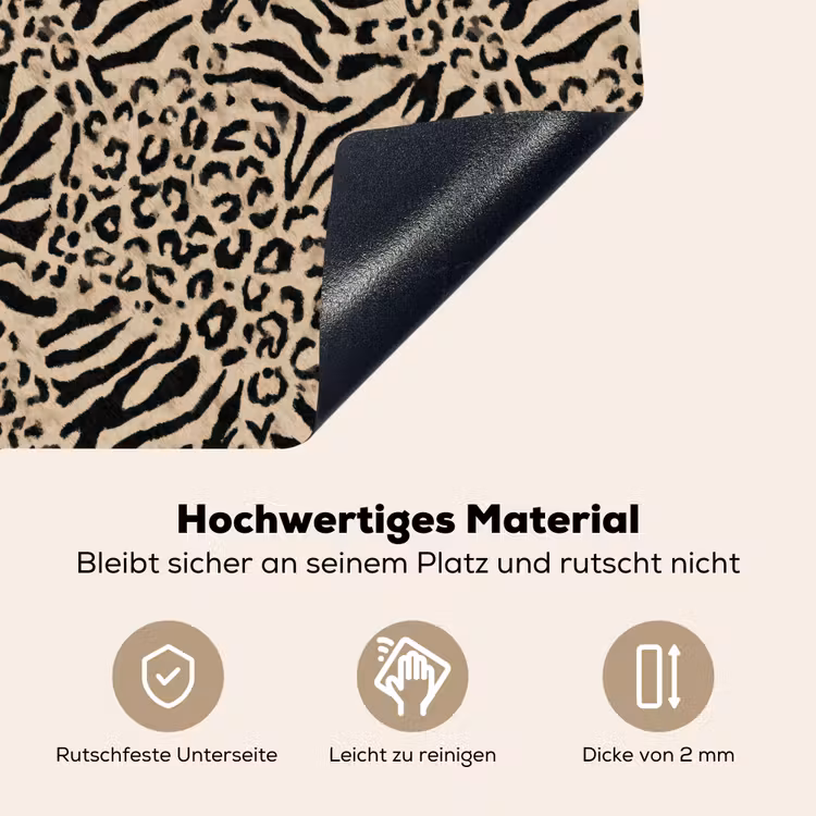 Giraf - Zebra - Motief - Bruin Inductie beschemer met haakjes klein 777 -ky-onderkant-de