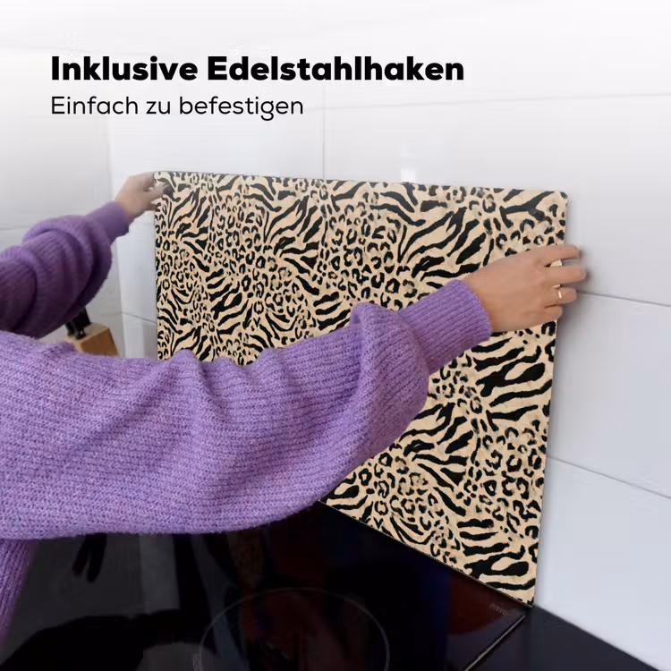 Giraf - Zebra - Motief - Bruin Inductie beschemer met haakjes klein 777 -ky-ophangen-de