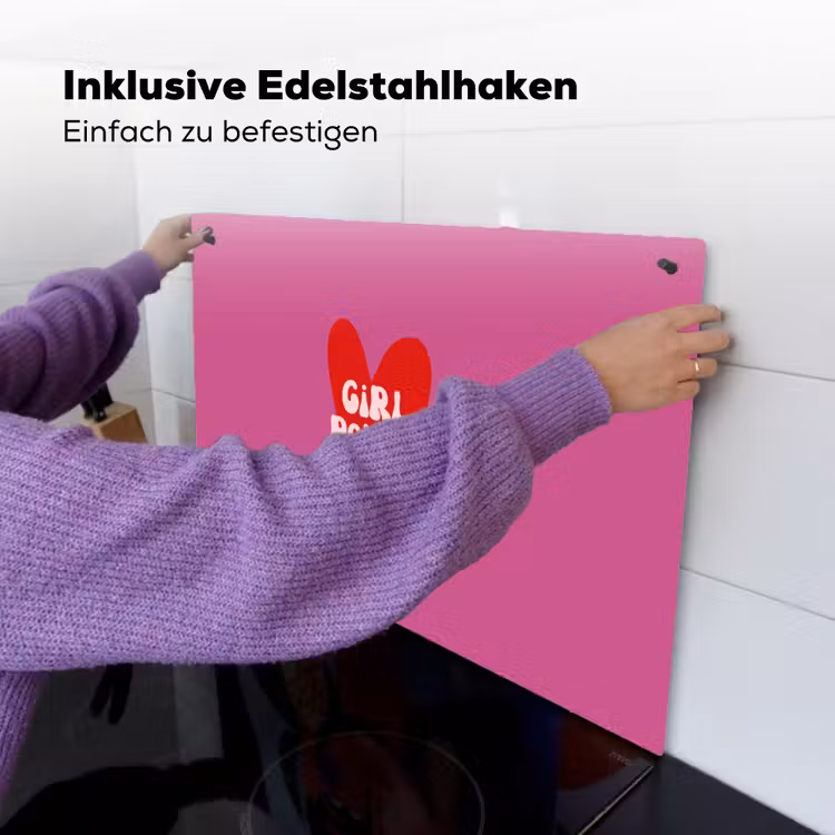 Girl power - Hart - Roze - Rood Inductie beschemer met haakjes klein -ky-ophangen-de