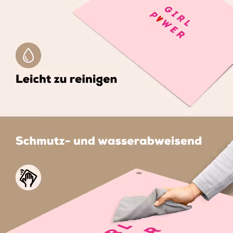 Girl power - Roze - Hartje Inductie beschemer met haakjes klein -ky-schoon-de