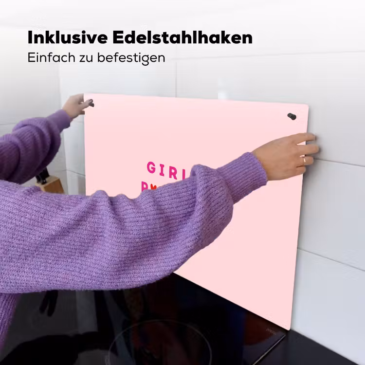Girl power - Roze - Hartje Inductie beschemer met haakjes klein -ky-ophangen-de