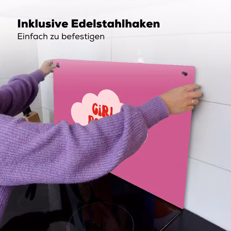 Girl power - Wolk - Roze Inductie beschemer met haakjes klein -ky-ophangen-de