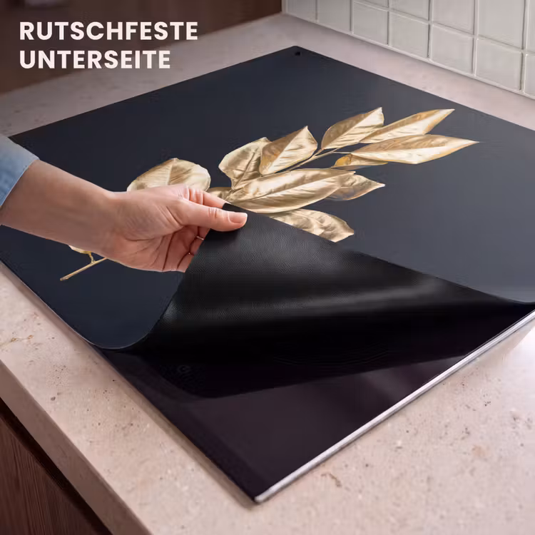 2-in-1 Herdabdeckplatte & Spritzschutz - Glanz der Natur - Glanzen van de Natuur Inductie beschemer met haakjes middel