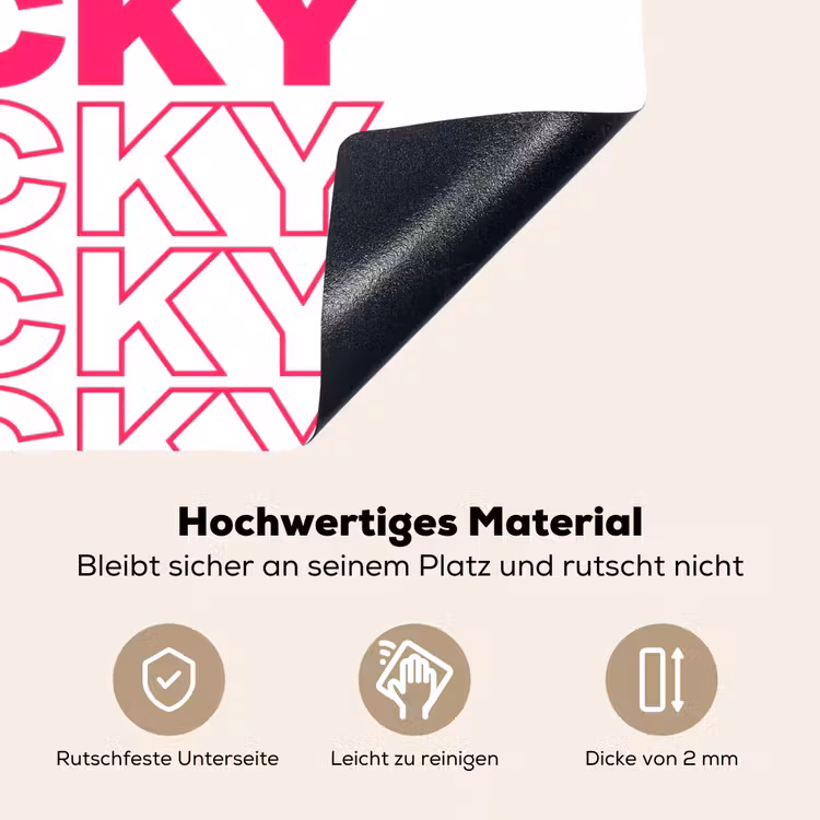 Lucky - Roze - Patroon Inductie beschemer met haakjes klein -ky-onderkant-de
