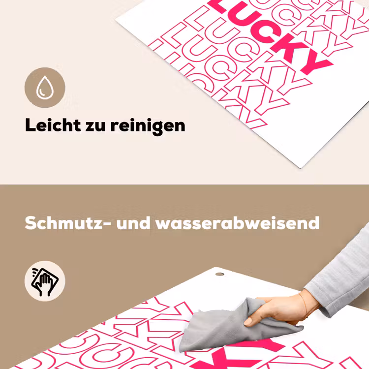 Lucky - Roze - Patroon Inductie beschemer met haakjes klein -ky-schoon-de
