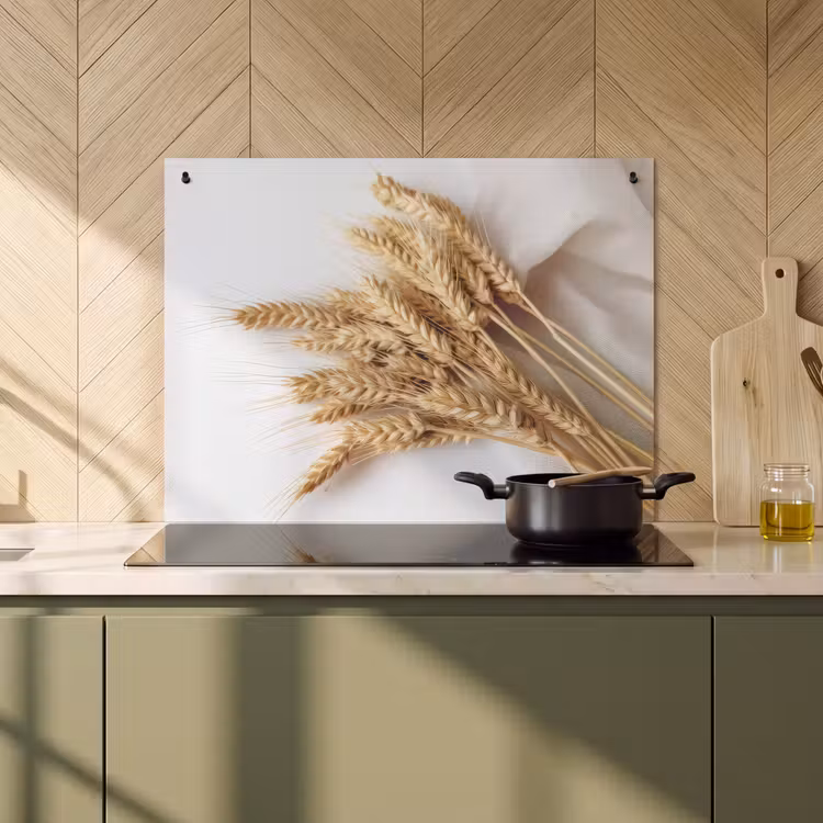 2-in-1 Herdabdeckplatte & Spritzschutz - Gold ernten - Oogstgoud Inductie beschemer met haakjes klein
