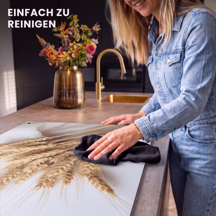 2-in-1 Herdabdeckplatte & Spritzschutz - Gold ernten - Oogstgoud Inductie beschemer met haakjes klein
