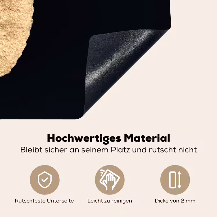 2-in-1 Herdabdeckplatte & Spritzschutz - Goldblatt-Silhouette - Goudblad-Silhouet Inductie beschemer met haakjes klein