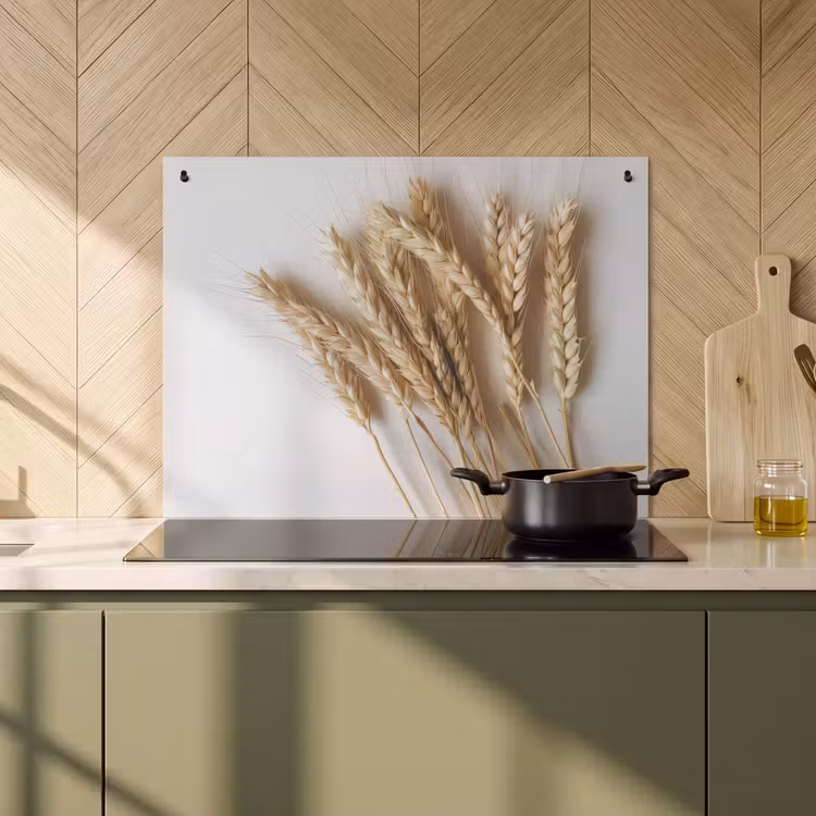 2-in-1 Herdabdeckplatte & Spritzschutz - Goldene Ernte - Gouden Oogst Inductie beschemer met haakjes klein