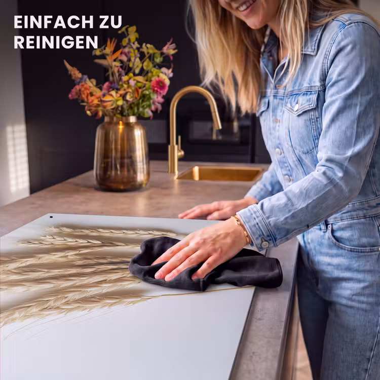 2-in-1 Herdabdeckplatte & Spritzschutz - Goldene Ernte - Gouden Oogst Inductie beschemer met haakjes klein