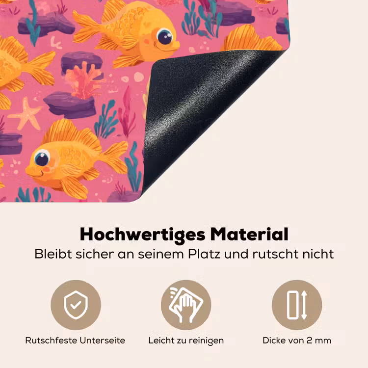 Goudvissen - Koraal - Kleurrijk Inductie beschemer met haakjes klein 777 -ky-onderkant-de