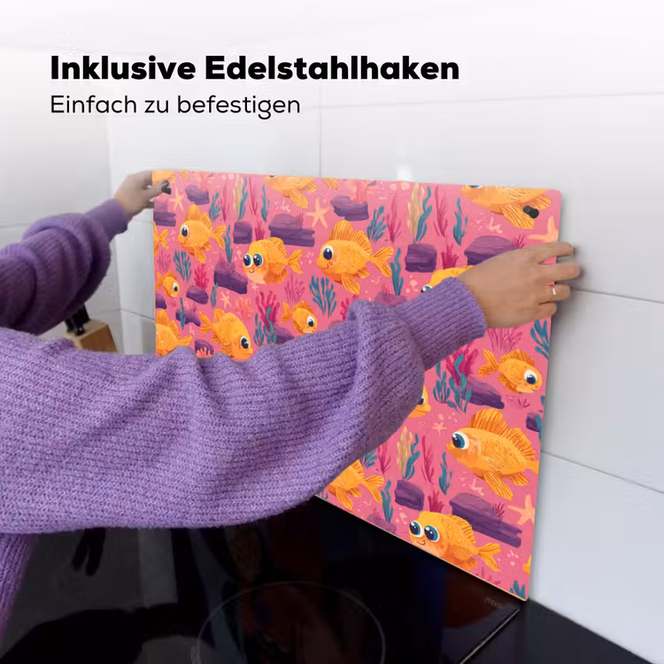 Goudvissen - Koraal - Kleurrijk Inductie beschemer met haakjes klein 777 -ky-ophangen-de
