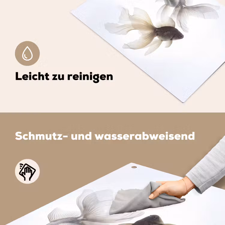 Goudvissen - Modern - Wit Inductie beschemer met haakjes klein -ky-schoon-de