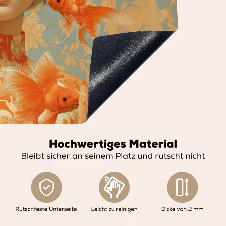 Goudvissen - Oranje - Vrouw - Blond Inductie beschemer met haakjes klein -ky-onderkant-de