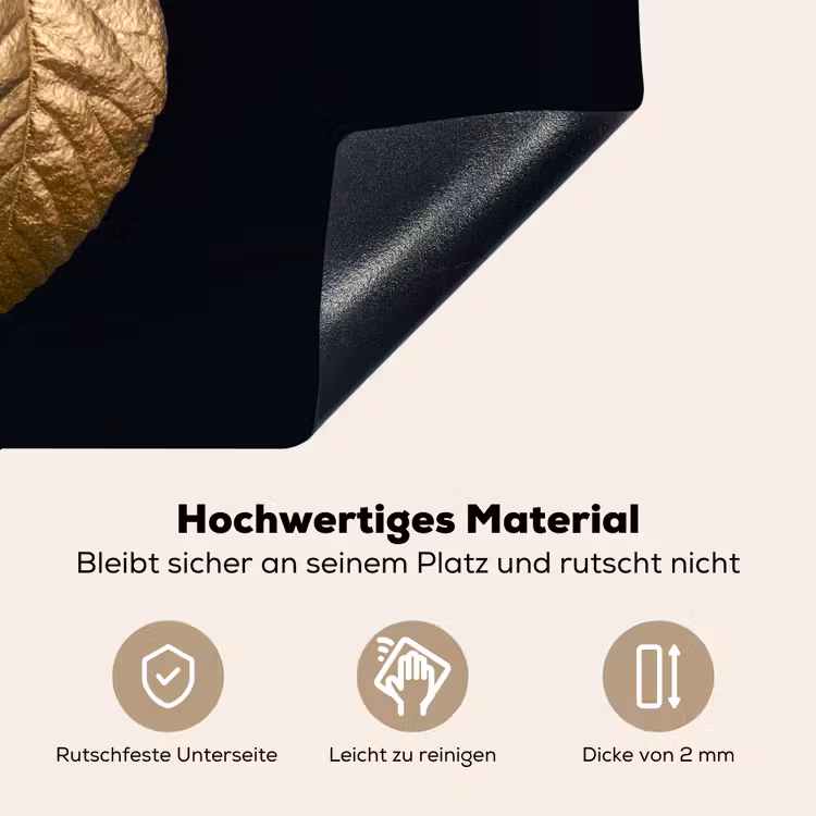 2-in-1 Herdabdeckplatte & Spritzschutz - Goldgeflüster - Gouden gefluister Inductie beschemer met haakjes klein