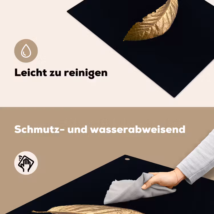 2-in-1 Herdabdeckplatte & Spritzschutz - Goldgeflüster - Gouden gefluister Inductie beschemer met haakjes klein