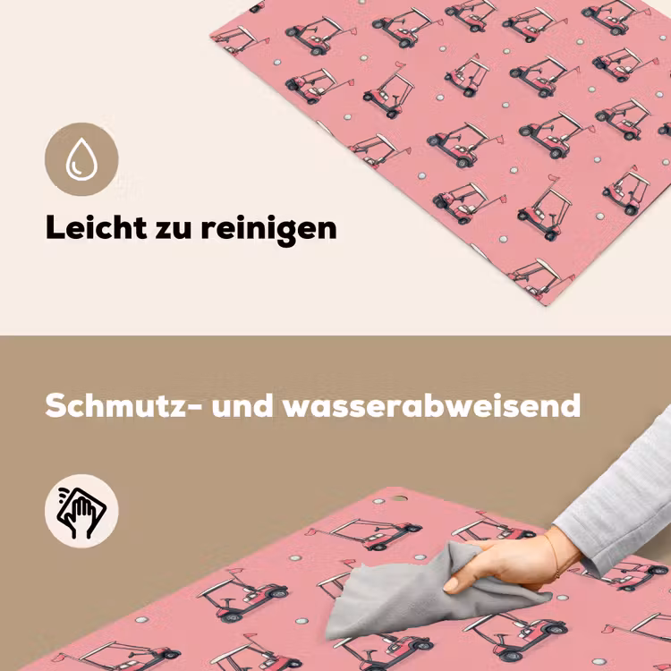 Golfkar - Retro - Roze Inductie beschemer met haakjes klein 777 -ky-schoon-de