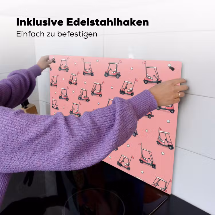 Golfkar - Retro - Roze Inductie beschemer met haakjes klein 777 -ky-ophangen-de