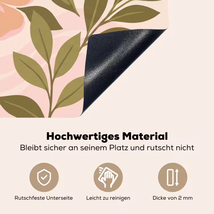 Grafisch - Bloemen - Roze Inductie beschemer met haakjes klein -ky-onderkant-de