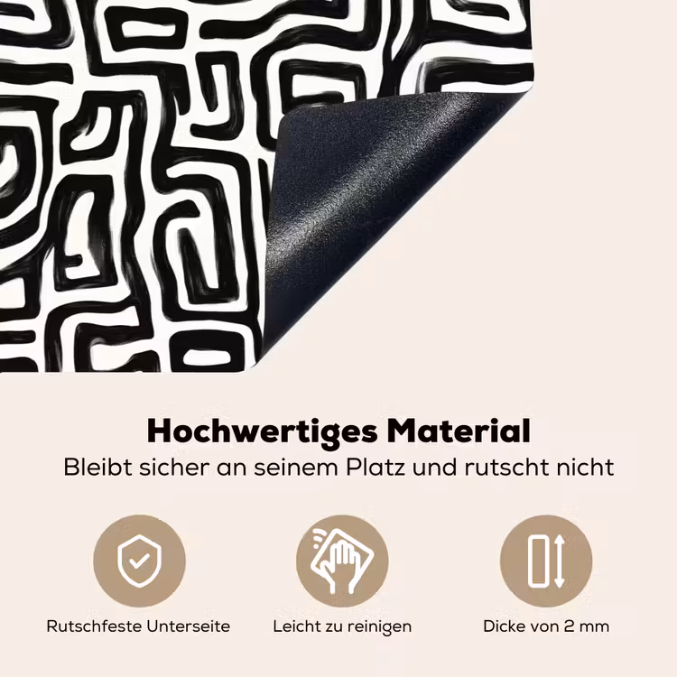 Grafisch - Lijnen - Zwart - Wit Inductie beschemer met haakjes klein 777 -ky-onderkant-de