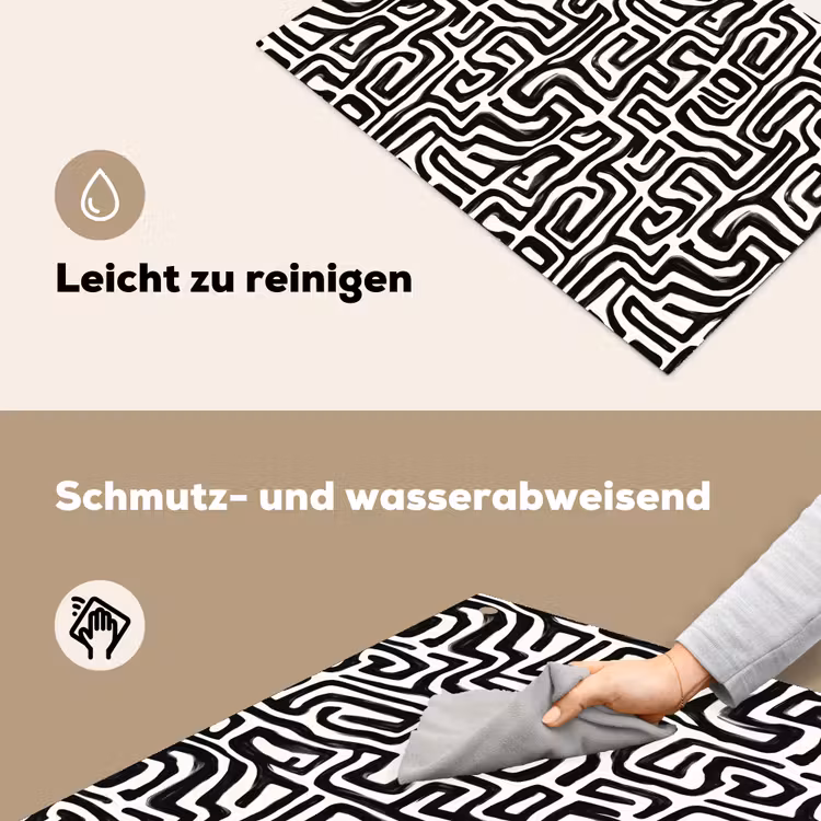 Grafisch - Lijnen - Zwart - Wit Inductie beschemer met haakjes klein 777 -ky-schoon-de