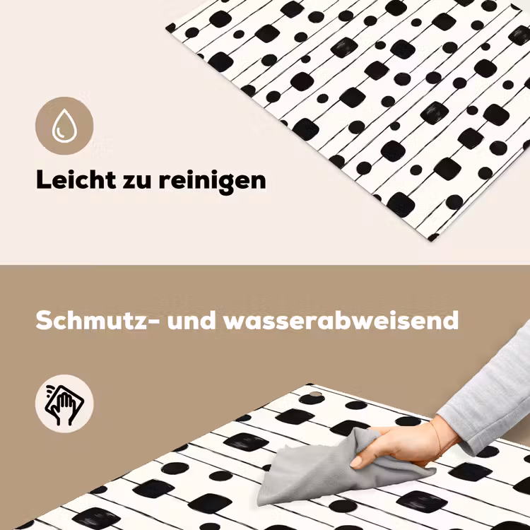 Grafisch - Modern - Zwart Inductie beschemer met haakjes klein 777 -ky-schoon-de