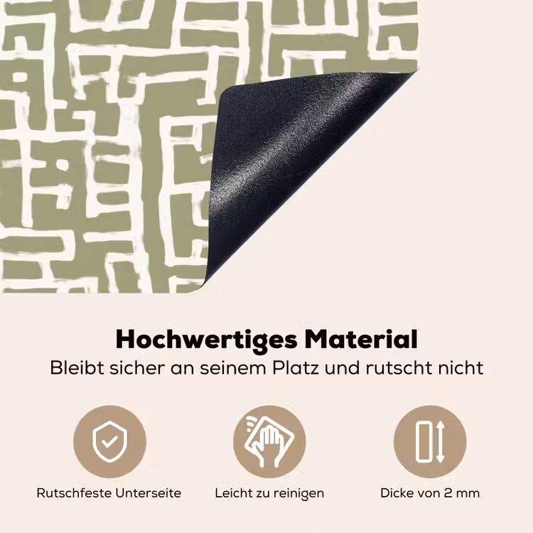 Grafisch - Patroon - Groen Inductie beschemer met haakjes klein 777 -ky-onderkant-de