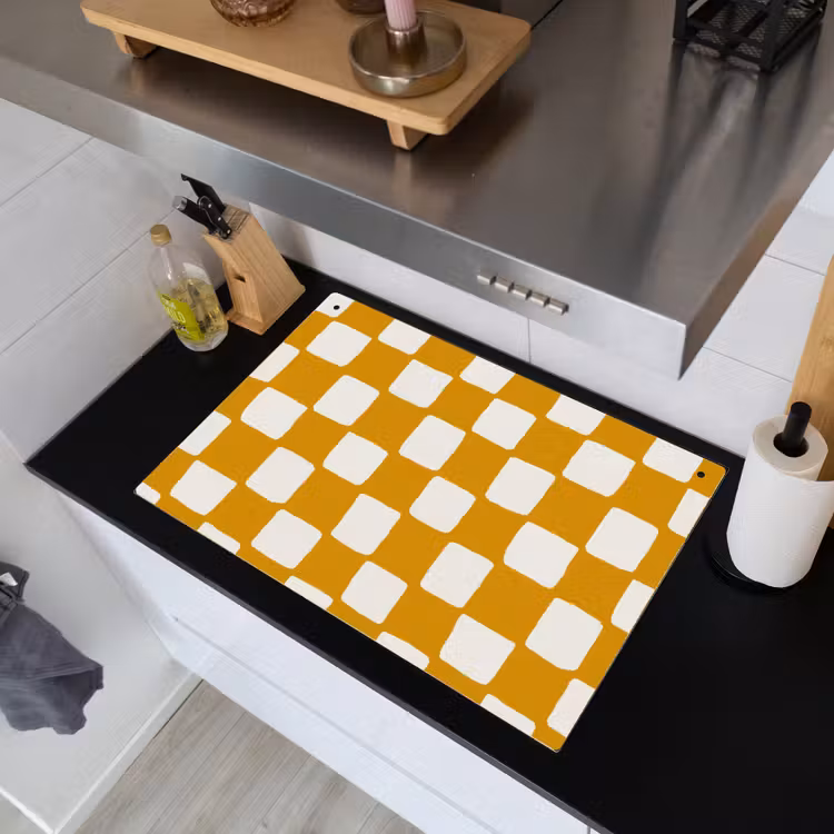 Grafisch - Patroon - Oker Inductie beschemer met haakjes klein 777 -sfeer1
