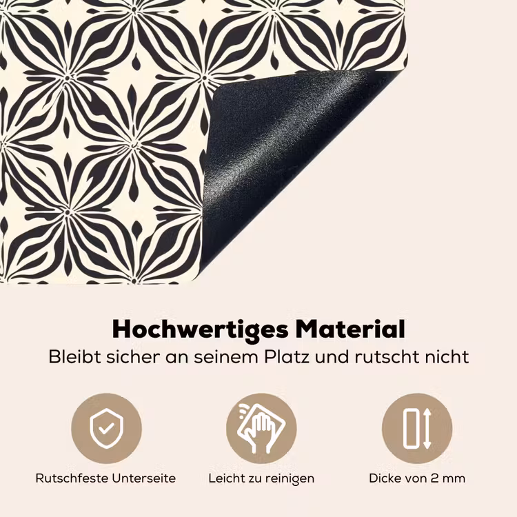 Grafisch - Patroon - Zwart Inductie beschemer met haakjes klein 777 -ky-onderkant-de