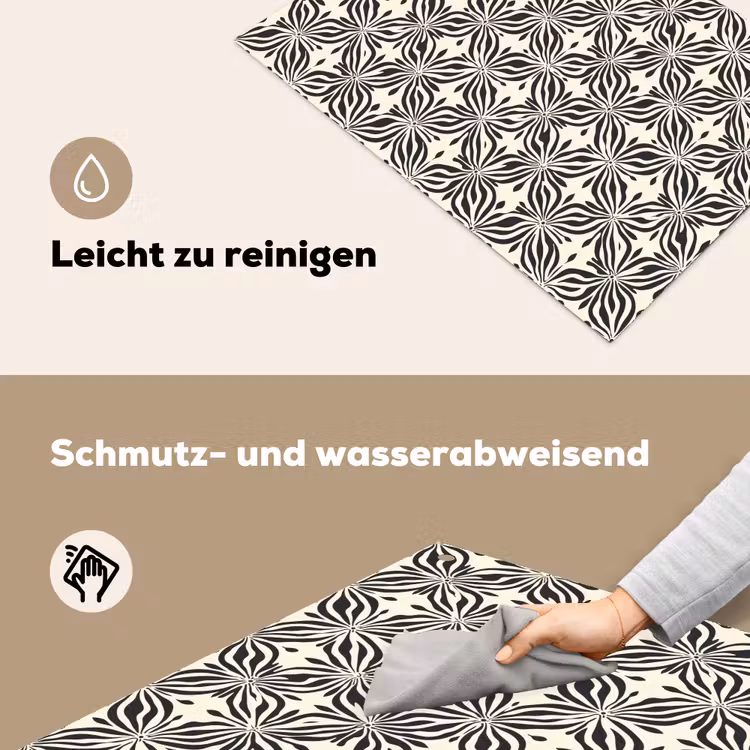 Grafisch - Patroon - Zwart Inductie beschemer met haakjes klein 777 -ky-schoon-de